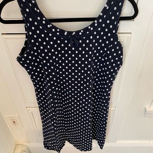 Navy polka dot summer dress